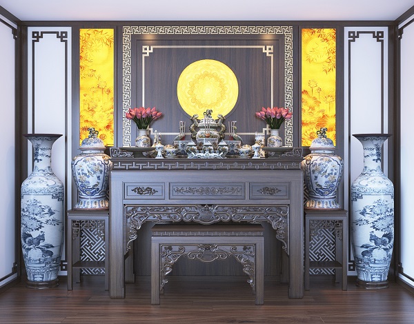 mẫu phòng thờ gỗ tại mekongwood