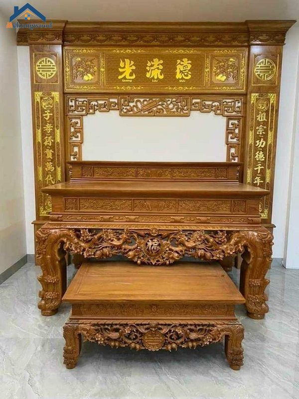 mẫu bàn thờ gia tiên 2 tầng đẹp