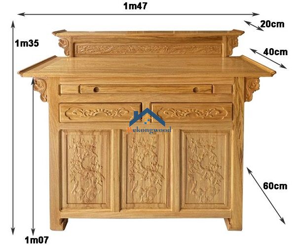 kích thước bàn thờ 2 tầng