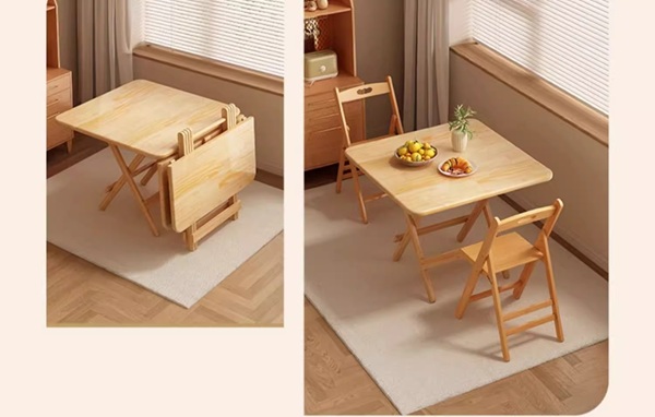 bàn ăn xếp gọn gỗ thông giá rẻ