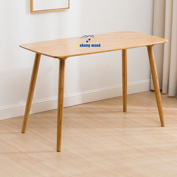 bàn ăn gỗ tre decor hiện đại