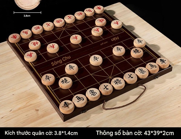 bàn cờ tứng gỗ kích thước 43 x 39 x 2cm