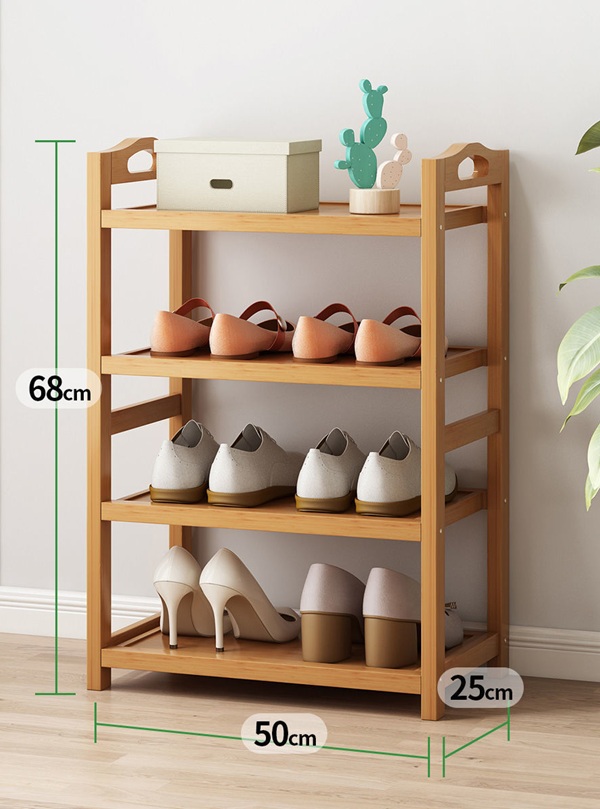 kệ giày dép 4 tầng làm bằng tre
