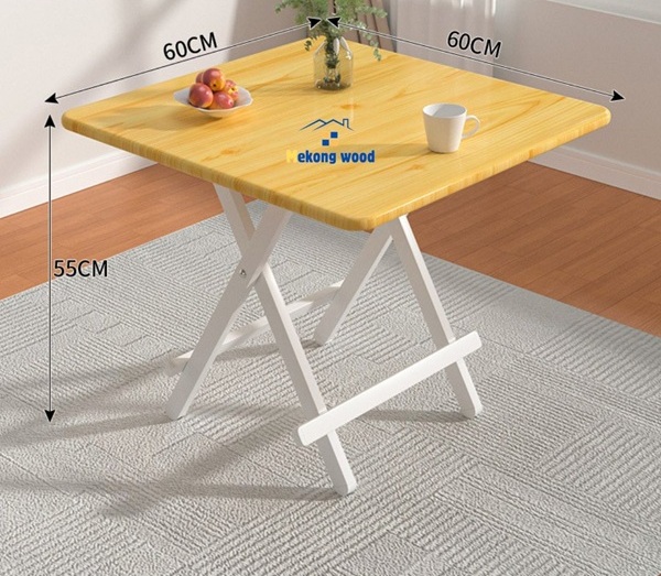 kích thước bàn ăn gấp gọ khung thép carbon